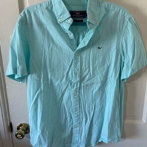 Vineyard Vines Men’s Short Sleeve Button-Down Shirt - Aqua